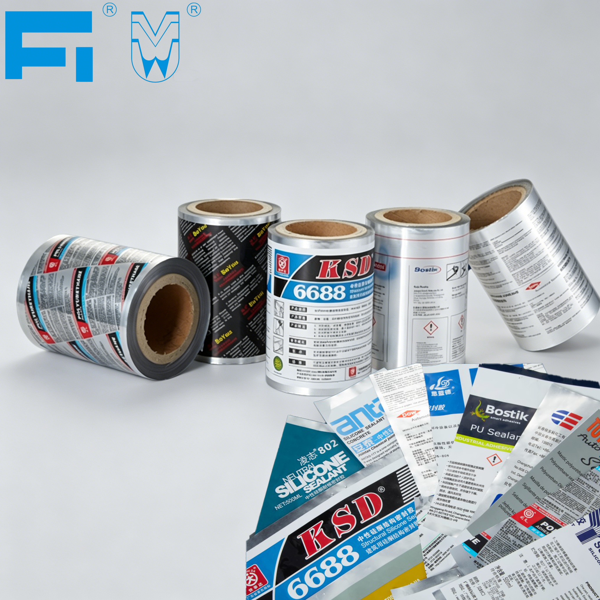 Individuell bedruckte, chemikalienbeständige 69-um-Aluminiumwurstfolie für Industrie-MS-Versiegelungsverpackungen