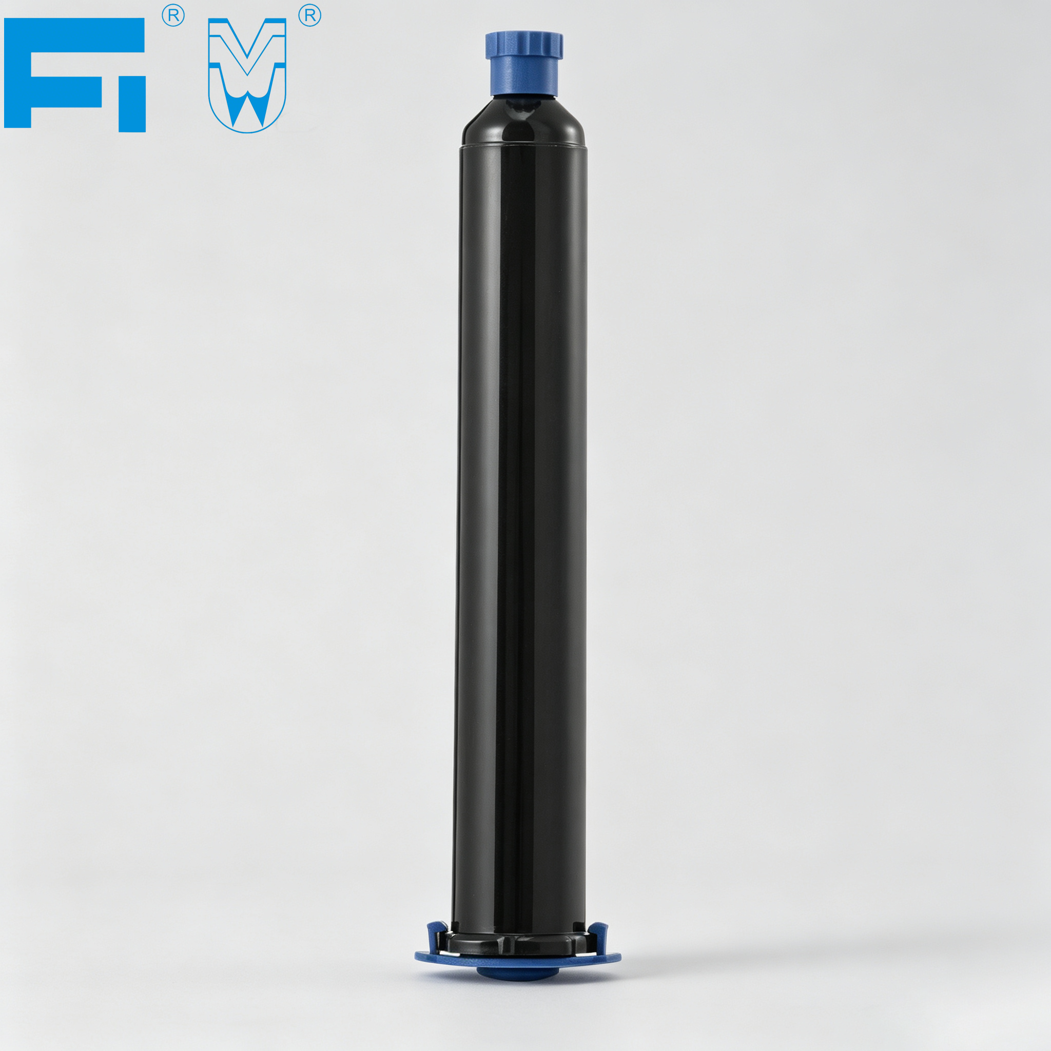 50-ml-Kartusche für pneumatische Dosierspritzen aus schwarzem Kunststoff für den industriellen Einsatz für Dichtmittel- und Klebstoffverpackungen